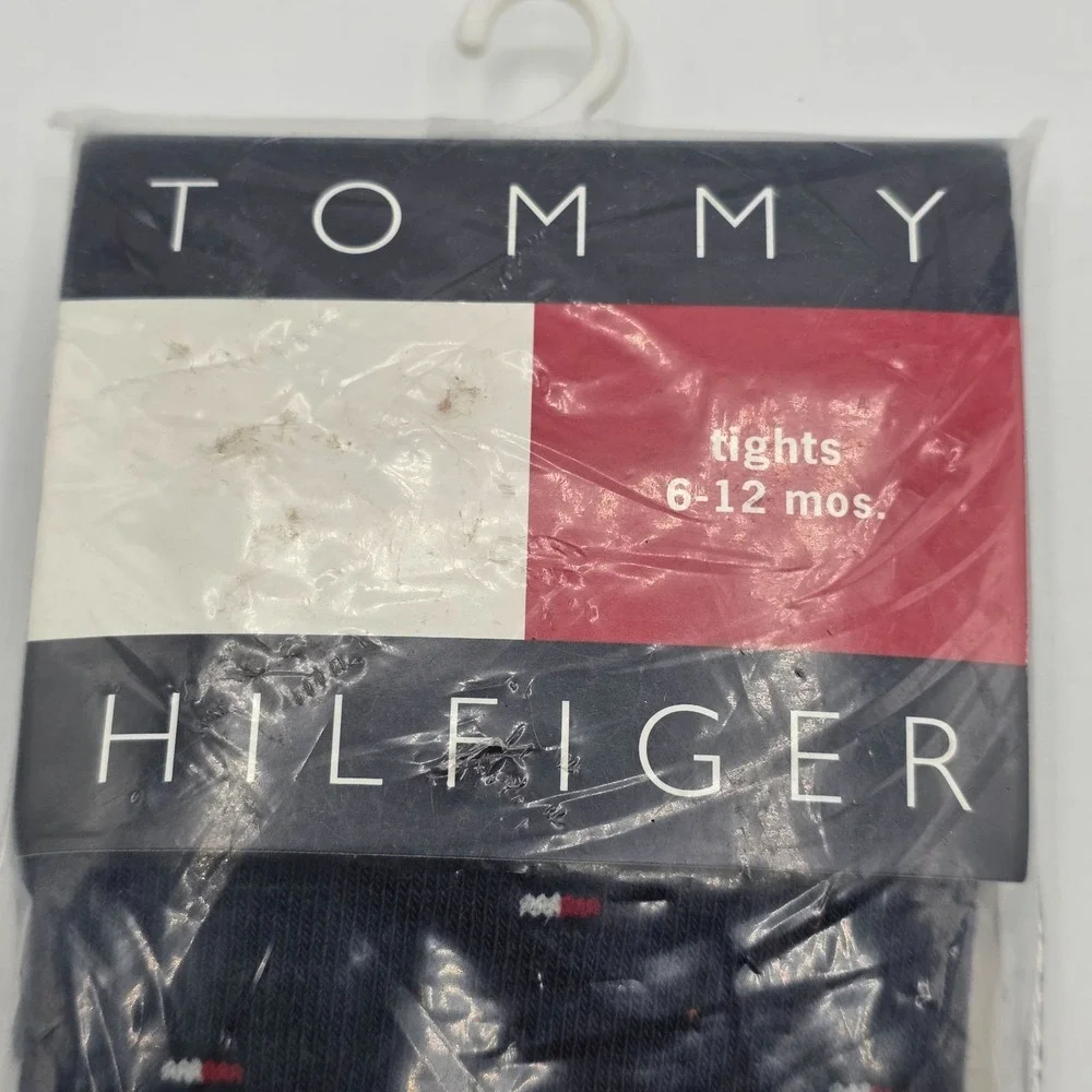 Tommy Hilfiger Baby Tights 6-12 Months Navy‎ Blue Cotton Blend New